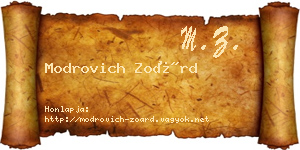 Modrovich Zoárd névjegykártya